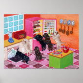 Labrador Kitchen Party Artwork Poster (Vorne)