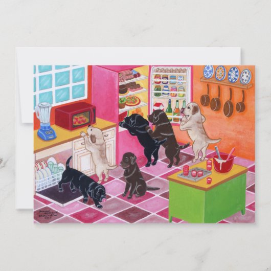 Labrador Kitchen Party Painting Einladung (Vorderseite)