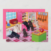 Labrador Kitchen Party Painting Einladung (Vorne/Hinten)