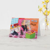 Labrador Kitchen Party Painting Karte (Gelbe Blume)