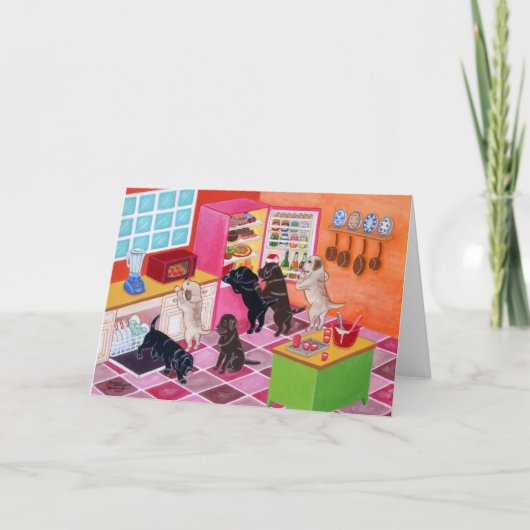 Labrador Kitchen Party Painting Karte (Vorderseite)