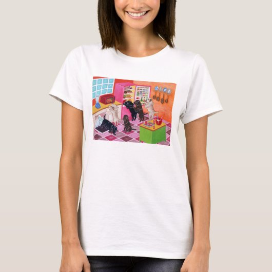 Labrador Kitchen Party Painting T-Shirt (Vorderseite)