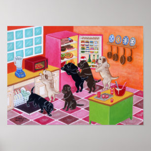 Labrador-Küchen-Party-Grafik Poster
