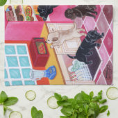 Labrador-Küchen-Party-Malerei Küchentuch (Gefaltet)