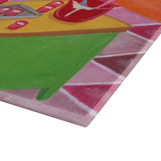 Labrador-Küchen-Party-Malerei Schneidebrett (Ecke)