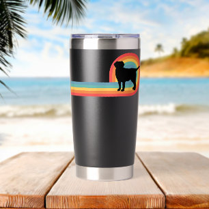 Labrador Lab 70er Retro Regenbogen Hund Besitzer S Thermobecher