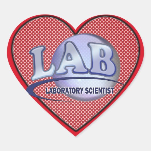 LABRADOR - LABORWISSENSCHAFTLER! Fun Blue LOGO Herz-Aufkleber (Vorderseite)