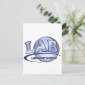 LABRADOR - LABORWISSENSCHAFTLER! Fun Blue LOGO Postkarte (Stehend Vorderseite)