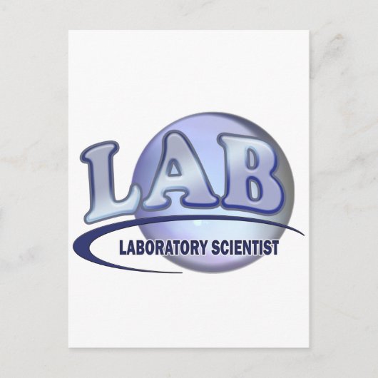LABRADOR - LABORWISSENSCHAFTLER! Fun Blue LOGO Postkarte (Vorderseite)