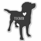 Labrador Labrador Rasse Silhouette Individuelle Na Aufkleber (Vorderseite)