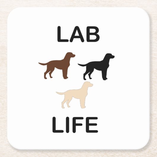 Labrador Lebensdauer alle Silhouetten Rechteckiger Pappuntersetzer (Vorderseite)