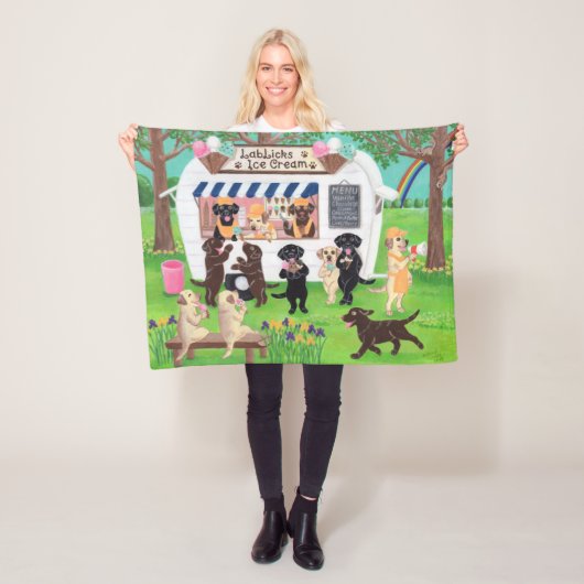 Labrador leckt Eiscreme-Labradore Fleecedecke (Beispiel)