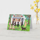 Labrador leckt Eiscreme-Labradore Karte (Gelbe Blume)