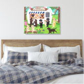 Labrador leckt Eiscreme-Labradore Leinwanddruck (Insitu (Schlafzimmer))