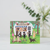 Labrador leckt Eiscreme-Labradore Postkarte (Stehend Vorderseite)