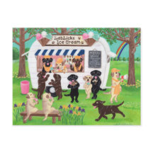 Labrador leckt Eiscreme-Labradore