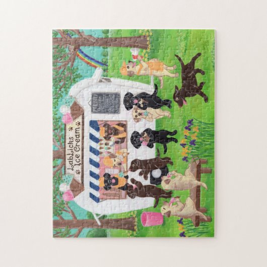 Labrador leckt Eiscreme-Labradore Puzzle (Vertikal)