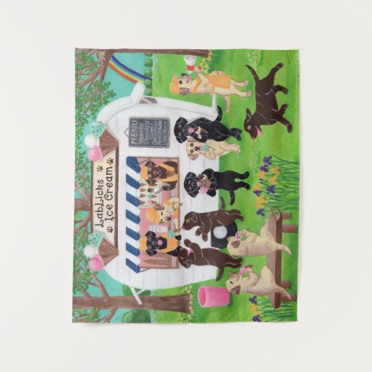 Labrador leckt Eiscreme Labradors Wandteppich (Vorderseite)