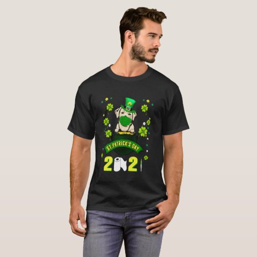 Labrador Leprechaun Dog Face Maske St Patricks Day T-Shirt (Vorne ganz)