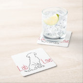 Labrador Liebe Hund Kontur Rechteckiger Pappuntersetzer (Vor Ort)