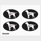 Labrador Liebe Ovaler Aufkleber (Blatt)