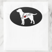 Labrador Liebe Ovaler Aufkleber (Tasche)