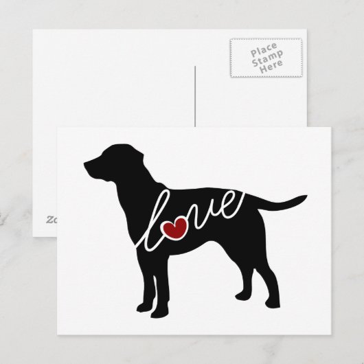 Labrador-Liebe Postkarte (Vorne/Hinten)