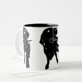 Labrador-Liebe-Tasse Zweifarbige Tasse (Vorderseite Links)