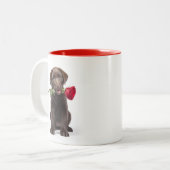 Labrador Liebe Zweifarbige Tasse (Vorderseite Links)
