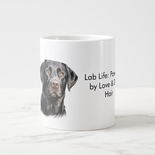 Labrador Life Collection : Powered by Liebe & Dop  Jumbo-Tasse (Vorderseite)