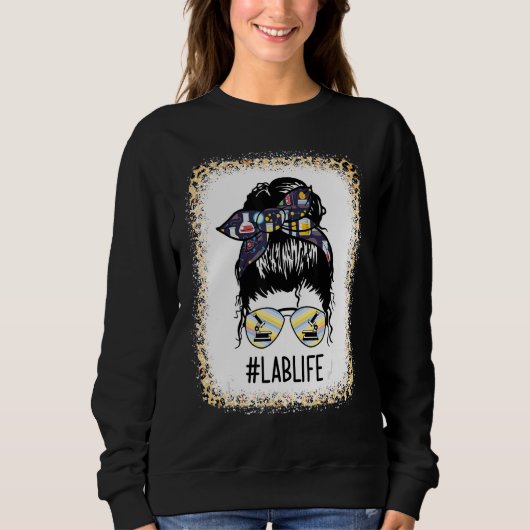 Labrador Life Labrador Tech Messy Bun Hair Mütter Sweatshirt (Vorderseite)