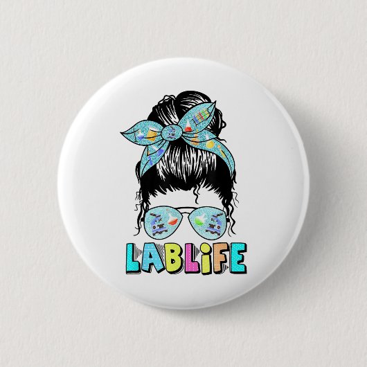 Labrador Life Messy Bun Labrador Week 2025 Medical Button (Vorderseite)