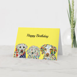Labrador Maltipoo Brittany Spaniel Geburtstagskart Karte