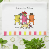 Labrador-Mama am Poolside Küchentuch (Gefaltet)