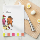 Labrador-Mama am Poolside Küchentuch (Viertel Falte)