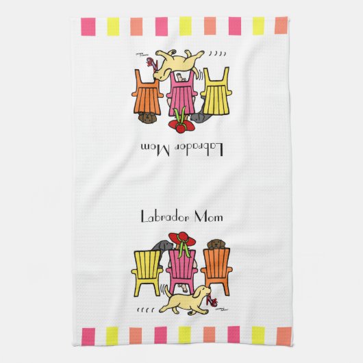 Labrador-Mama am Poolside Küchentuch (Vertikal)