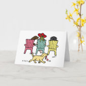 Labrador Mama Entspannen mit ihrer Kinderkarte Karte (Gelbe Blume)