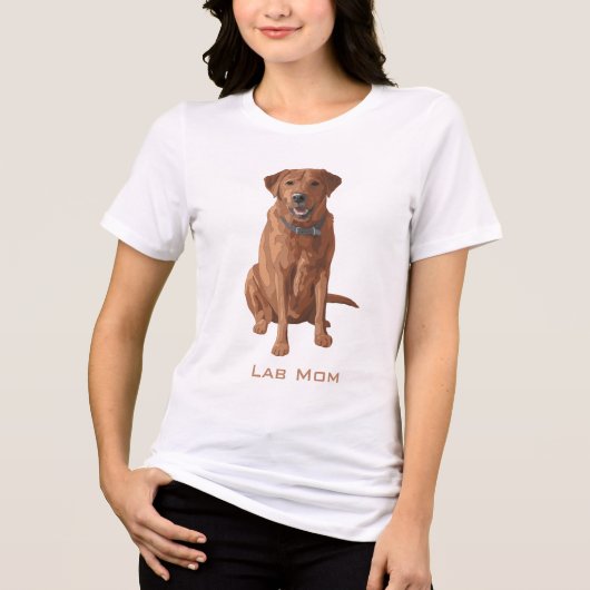 Labrador Mama Fox Rotgelbfärbung Läger Retriever H Tri-Blend Shirt (Vorderseite)