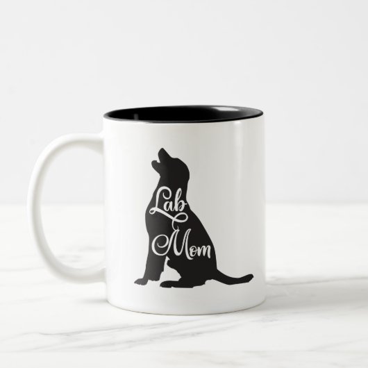 Labrador Mama Funny Hund Mama - Labrador Hund Zweifarbige Tasse (Links)