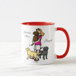 Labrador-Mama im rosa Shirt 2 Tasse