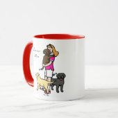Labrador-Mama im rosa Shirt 2 Tasse (Vorderseite Links)