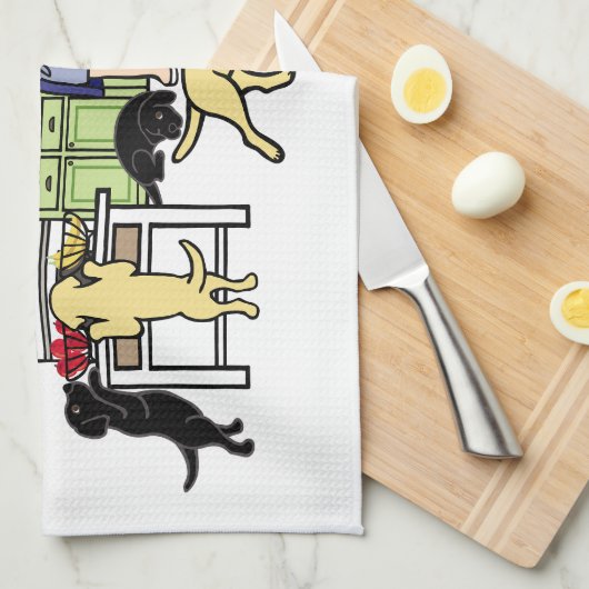Labrador Mama Kitchen Geschirrtuch (Viertel Falte)