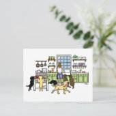 Labrador Mama Kitchen Postkarte (Stehend Vorderseite)
