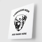 Labrador-Mama Quadratische Wanduhr (Winkel)