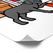 Labrador Mama Reading Cartoon Poster (Ecke)