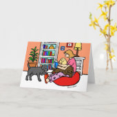 Labrador Mama Reading Karte (Gelbe Blume)