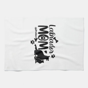 Labrador-Mama SVG � Hund-Silhouette & Pfotenabdruc Geschirrtuch