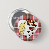 Labrador-Mama u. Herz kariert Button (Vorne & Hinten)