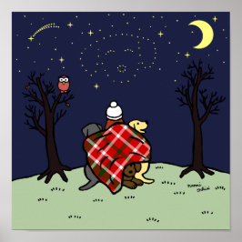 Labrador Mama und Starry Sky Poster
