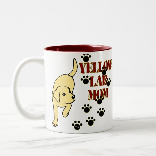 Labrador-Mama Zweifarbige Tasse (Links)
